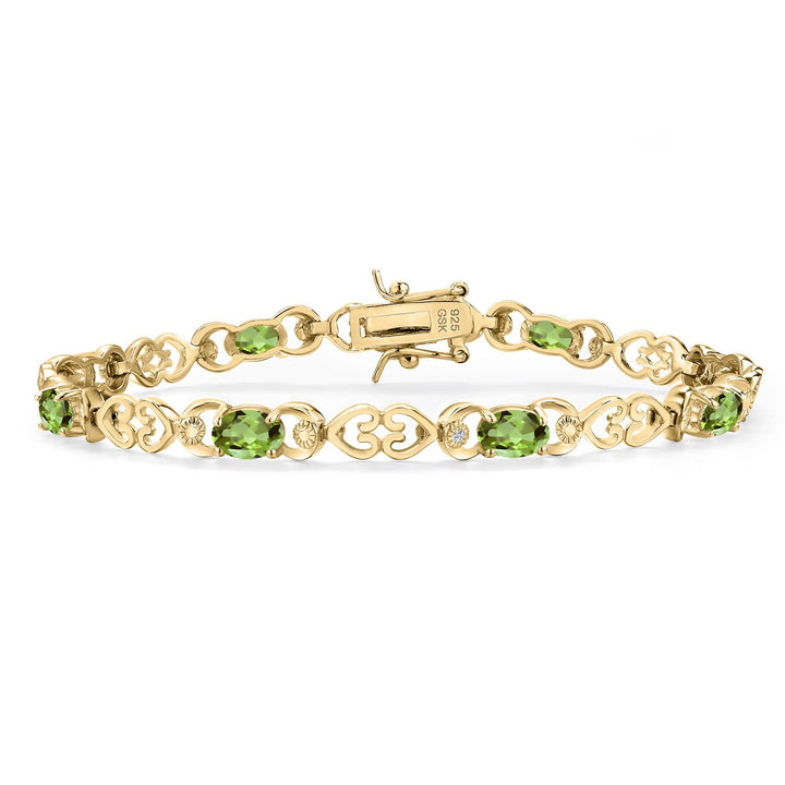 Peridot - August_Bracelet in 925 Yellow Gold Plated Silver
