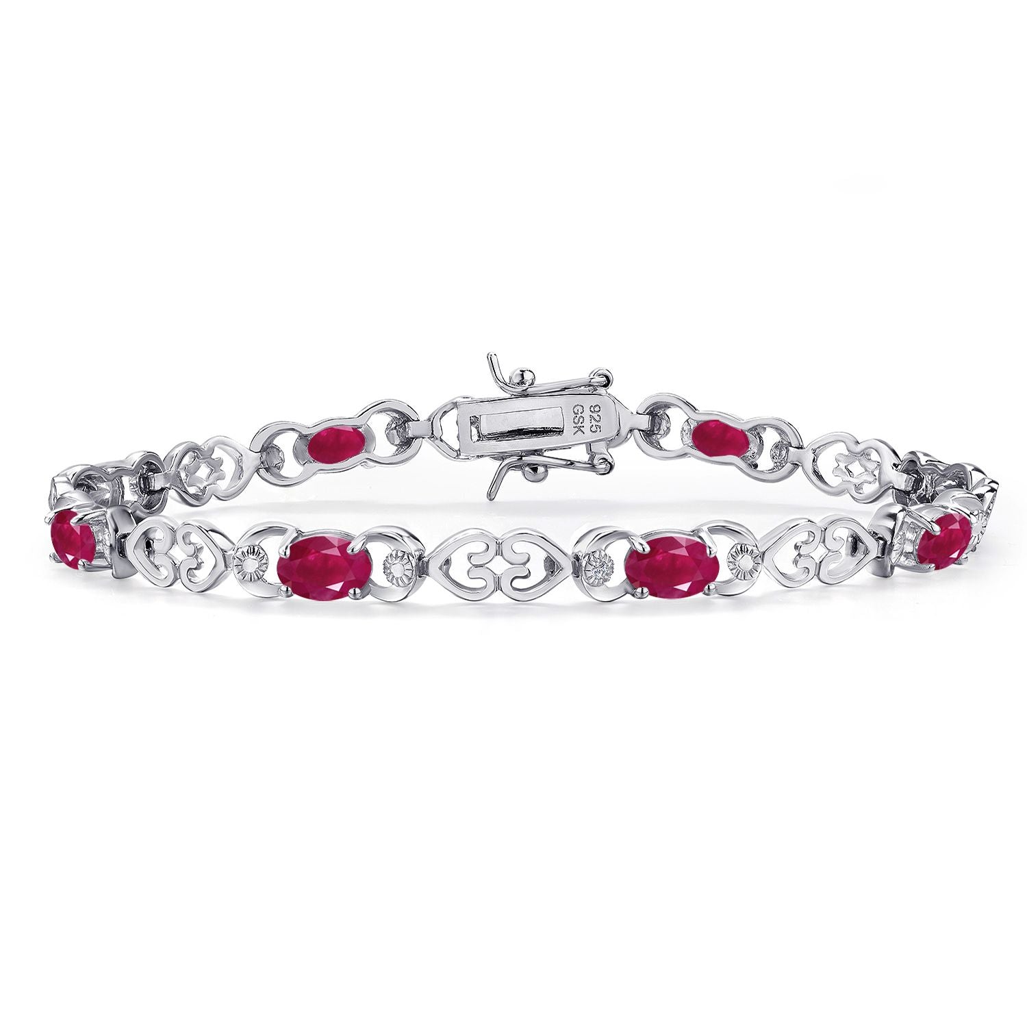 Ruby - July_Bracelet in 925 Sterling Silver