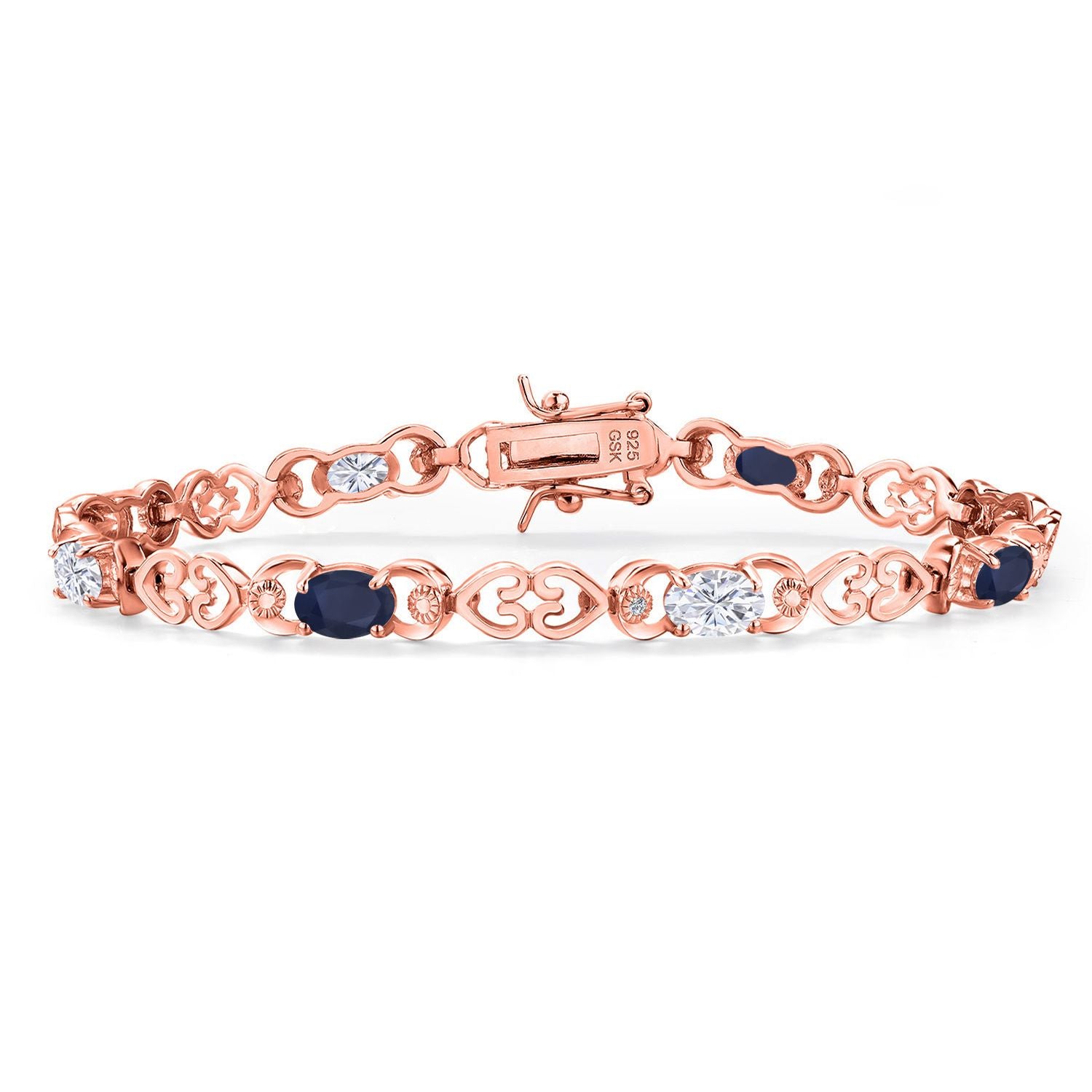Blue Sapphire - September_Bracelet in 925 Rose Gold Plated Silver