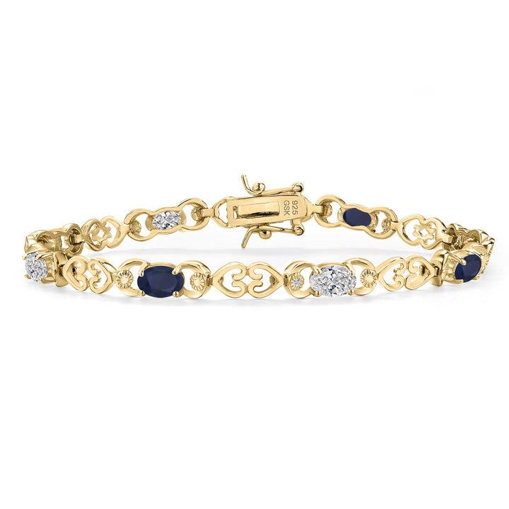 Blue Sapphire - September_Bracelet in 925 Yellow Gold Plated Silver