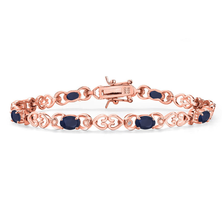 Blue Sapphire - September_Bracelet in 925 Rose Gold Plated Silver