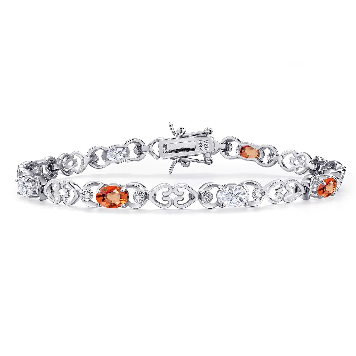 Orange Sapphire - September_Bracelet in 925 Sterling Silver