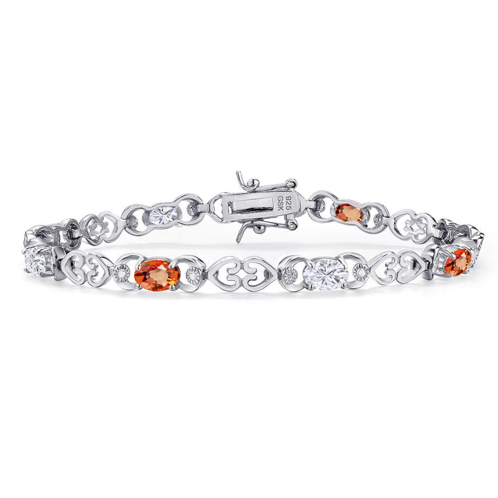 Orange Sapphire - September_Bracelet in 925 Sterling Silver