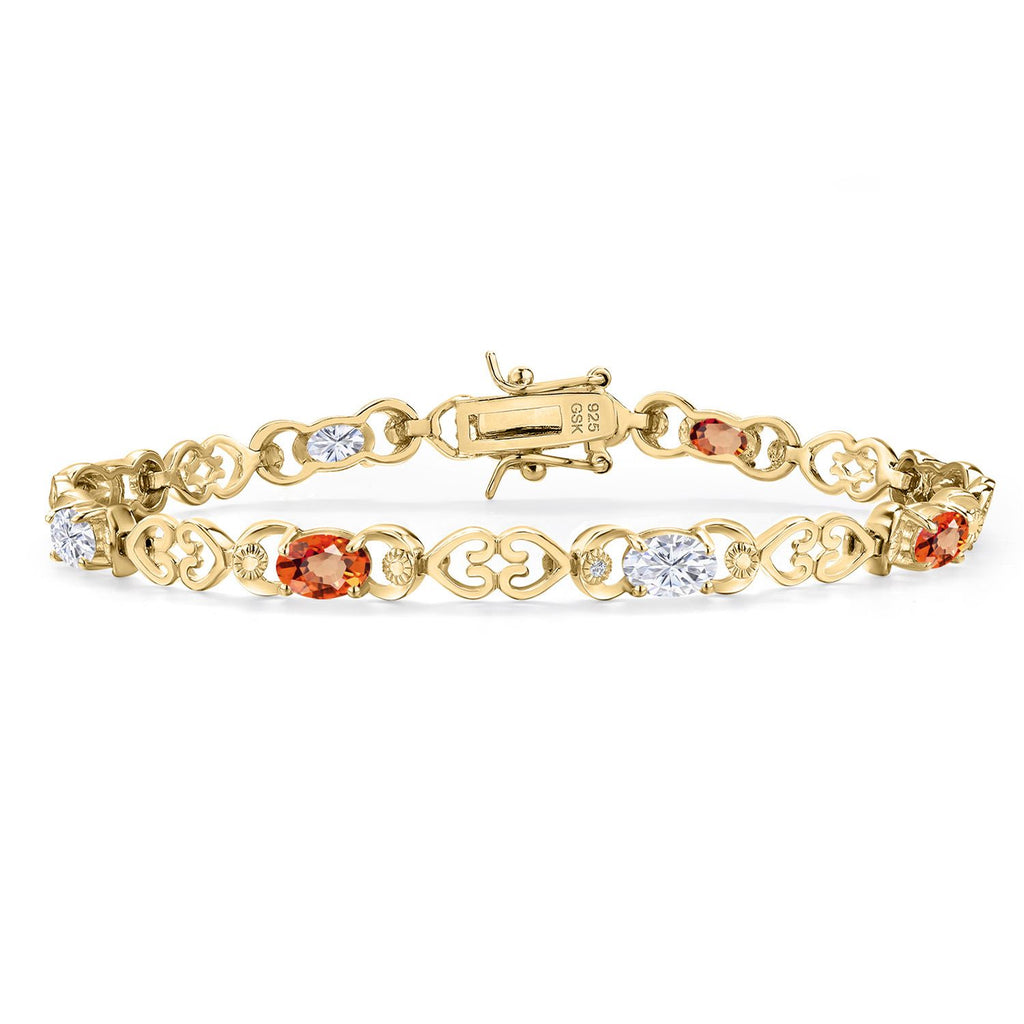 Orange Sapphire - September_Bracelet in 925 Yellow Gold Plated Silver