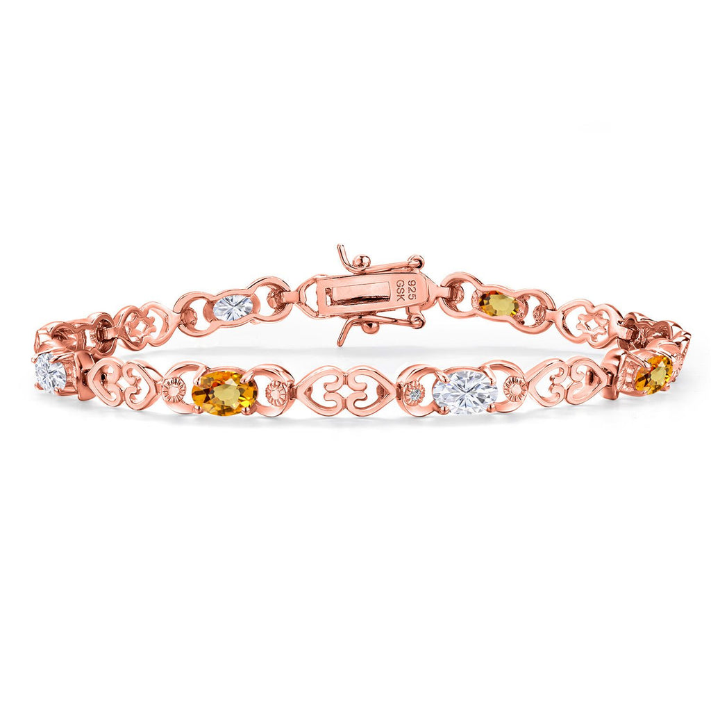 Yellow Sapphire - September_Bracelet in 925 Rose Gold Plated Silver