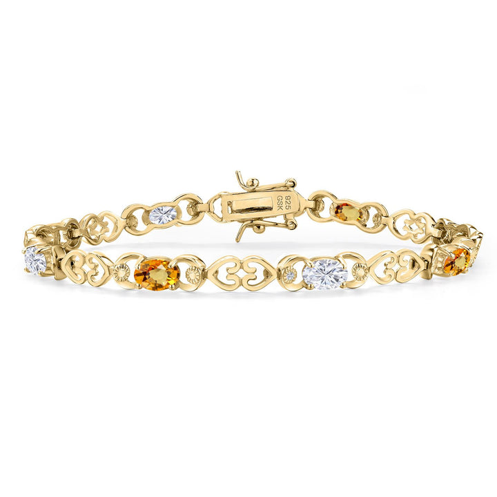 Yellow Sapphire - September_Bracelet in 925 Yellow Gold Plated Silver