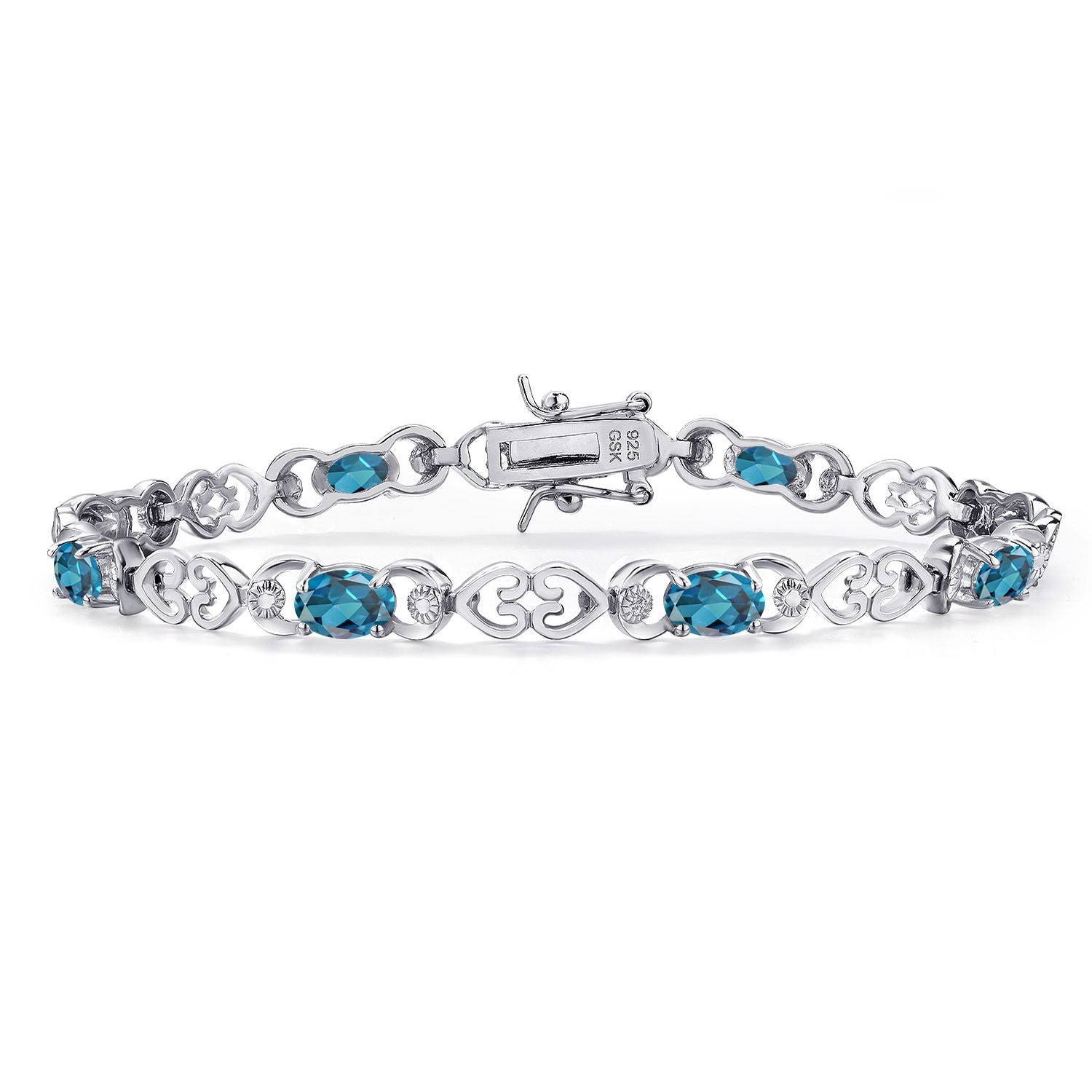 London Blue Topaz - November_Bracelet in 925 Sterling Silver
