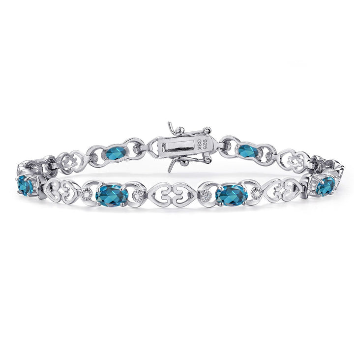 London Blue Topaz - November_Bracelet in 925 Sterling Silver