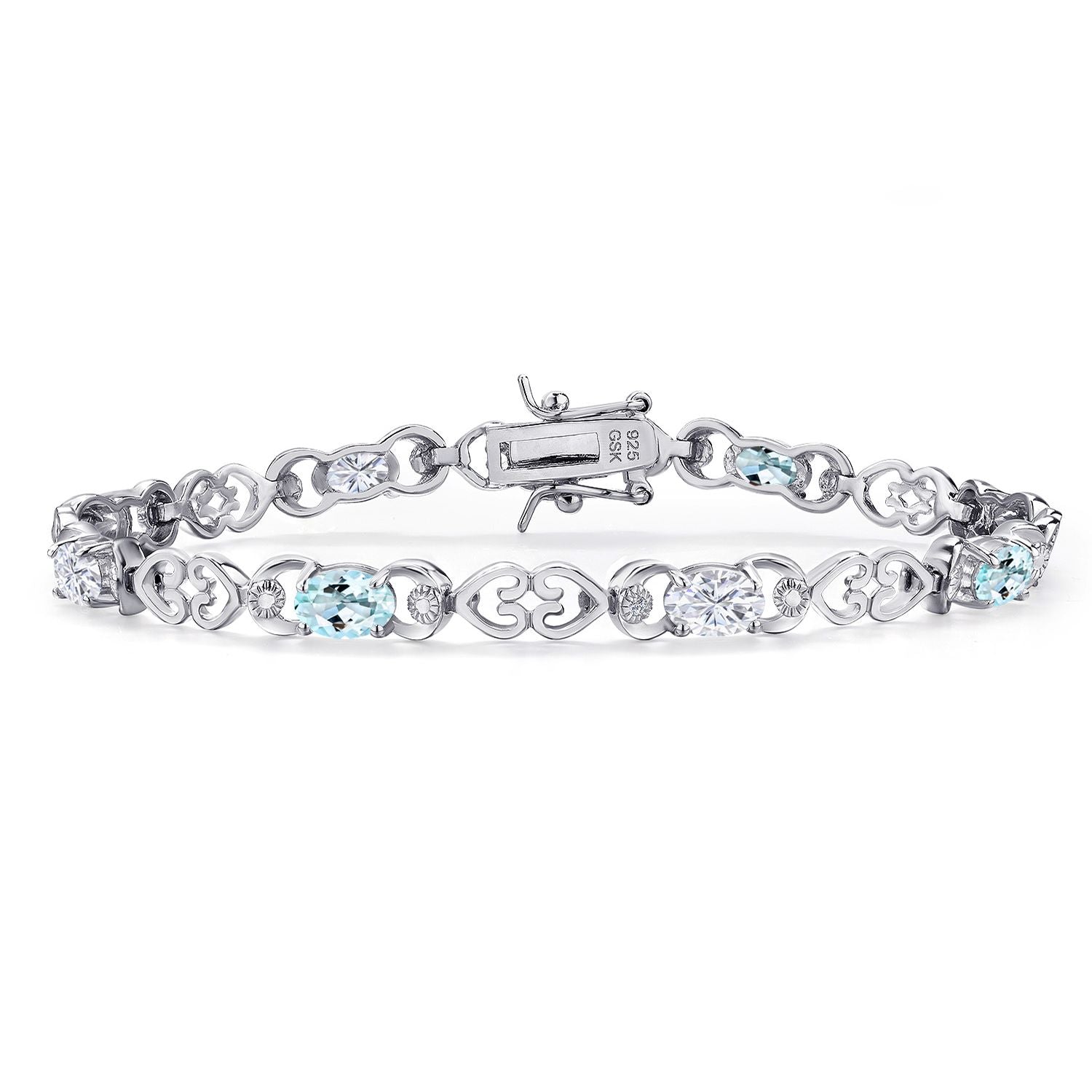 Sky Blue Topaz - November_Bracelet in 925 Sterling Silver