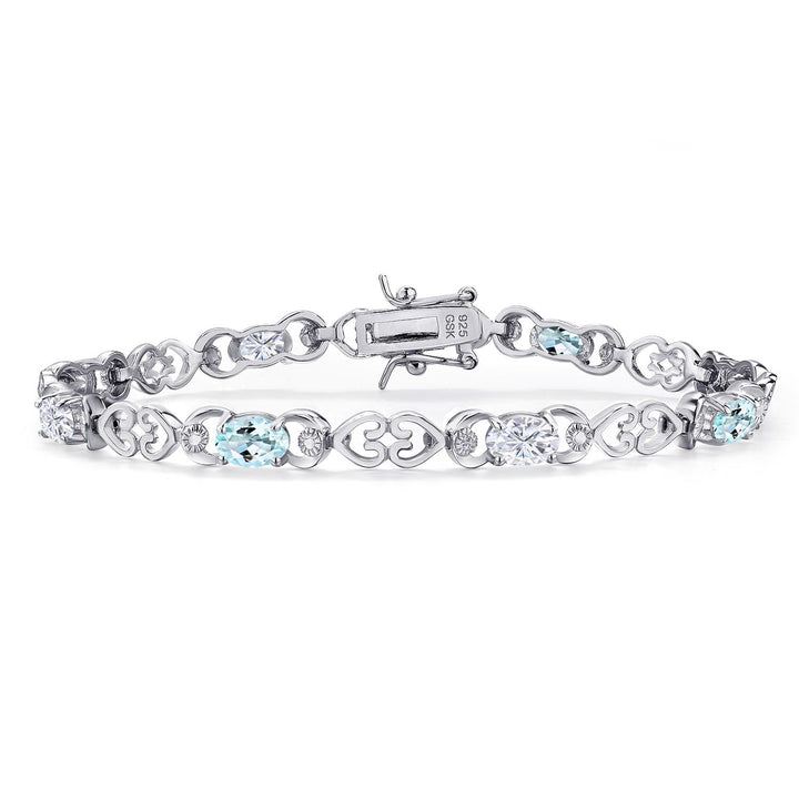 Sky Blue Topaz - November_Bracelet in 925 Sterling Silver