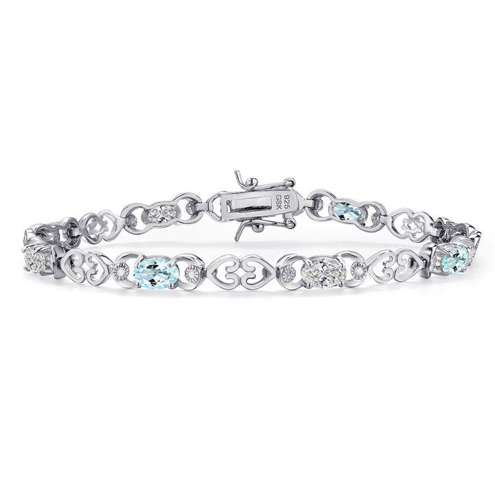 Sky Blue Topaz - November_Bracelet in 925 Sterling Silver