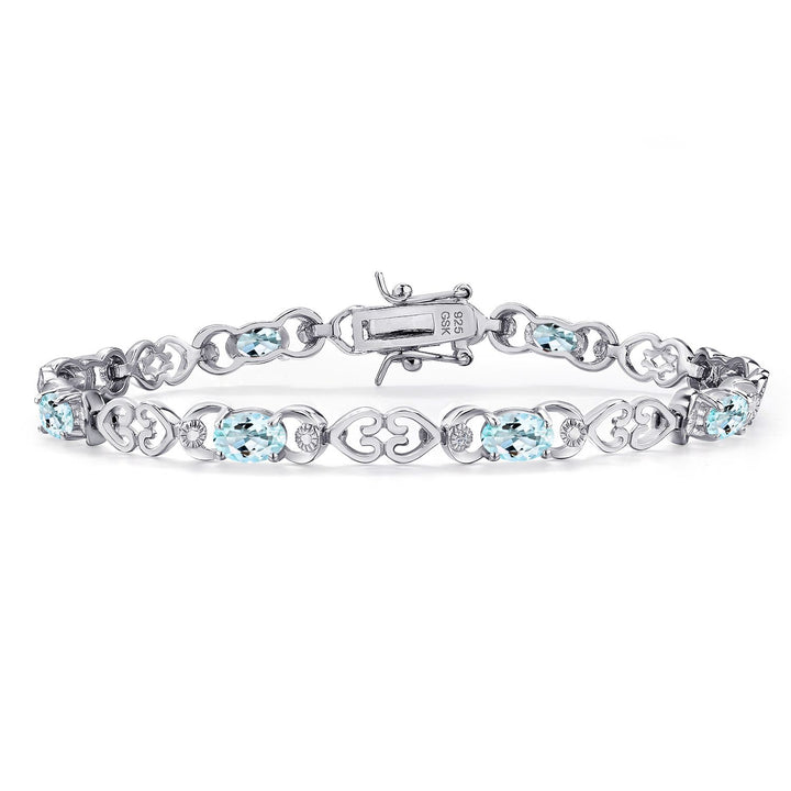 Sky Blue Topaz - November_Bracelet in 925 Sterling Silver