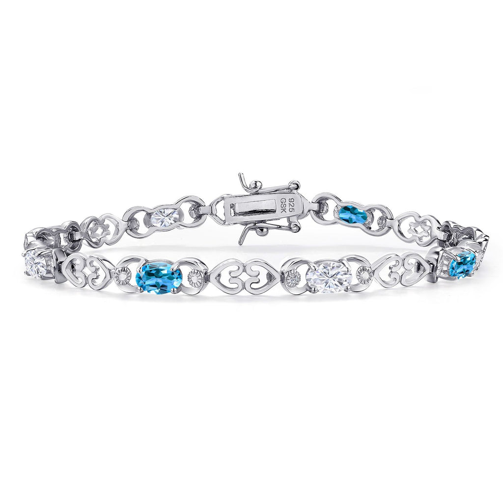 Swiss Blue Topaz - November_Bracelet in 925 Sterling Silver