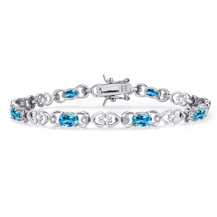 Swiss Blue Topaz - November_Bracelet in 925 Sterling Silver