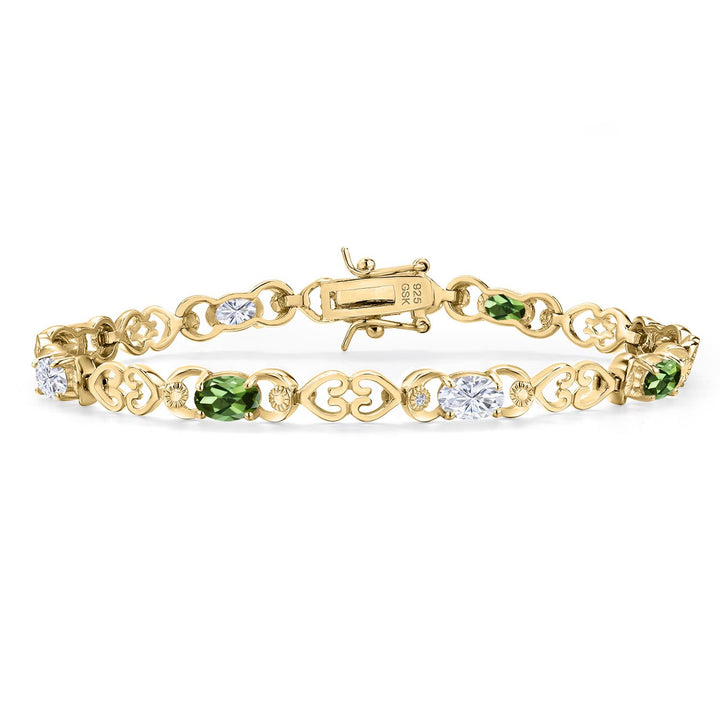 Green Tourmaline - October_Bracelet in 925 Yellow Gold Plated Silver