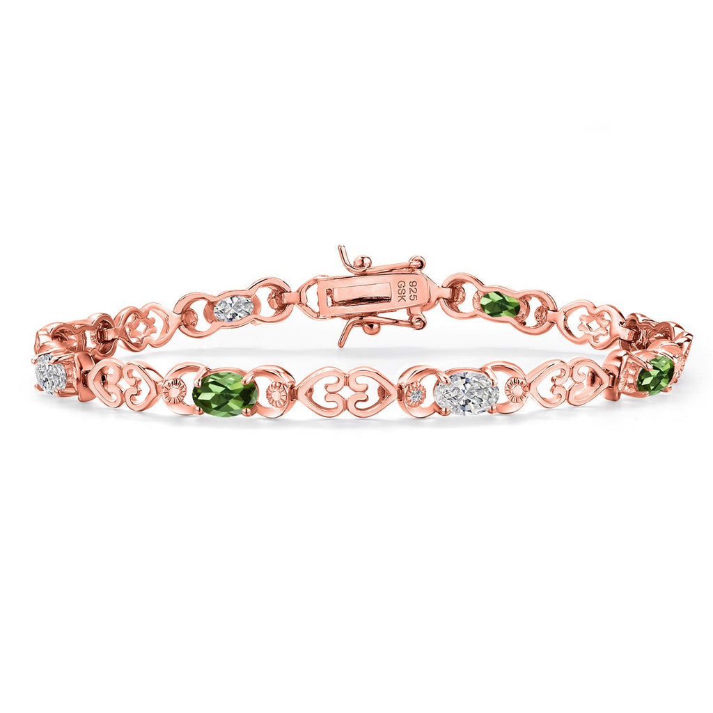 Green Tourmaline - October_Bracelet in 925 Rose Gold Plated Silver