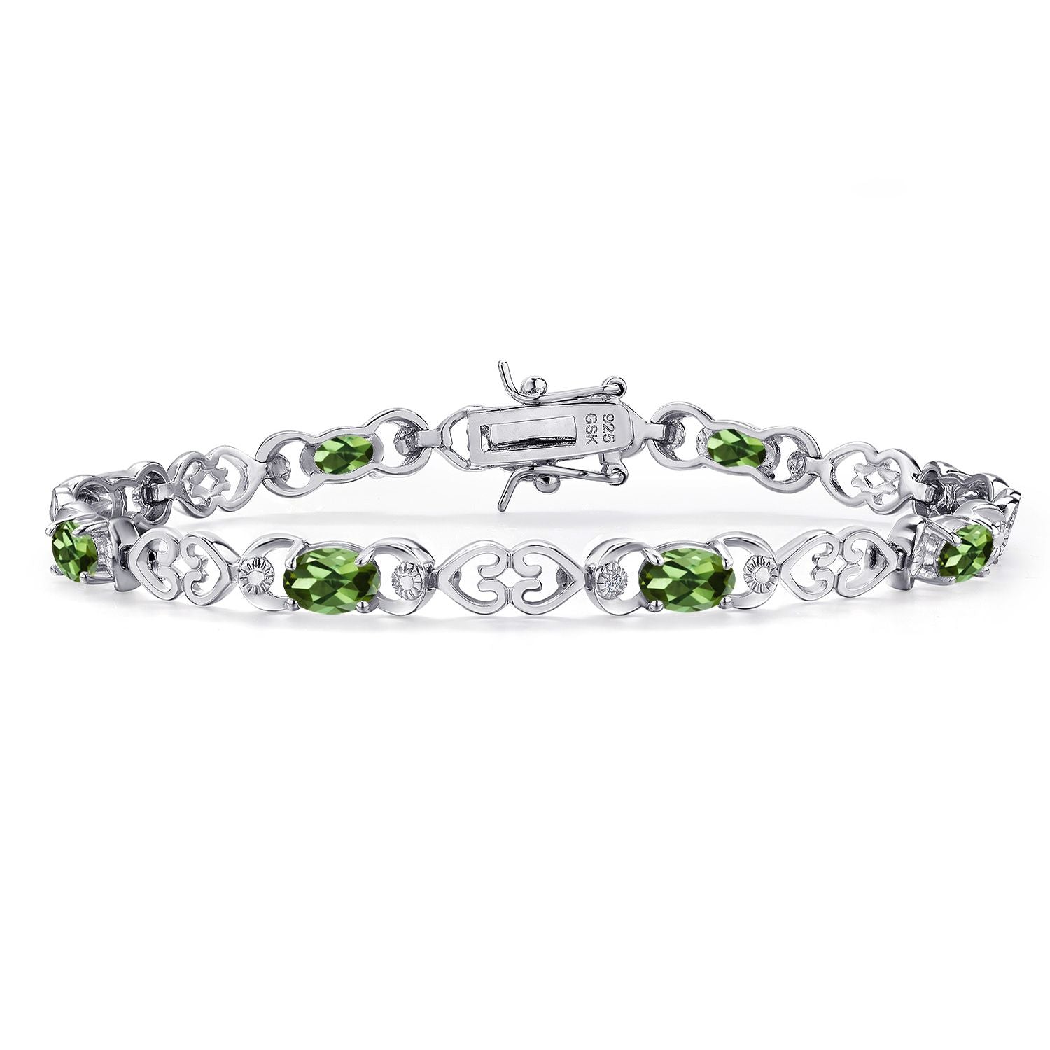 Green Tourmaline - October_Bracelet in 925 Sterling Silver