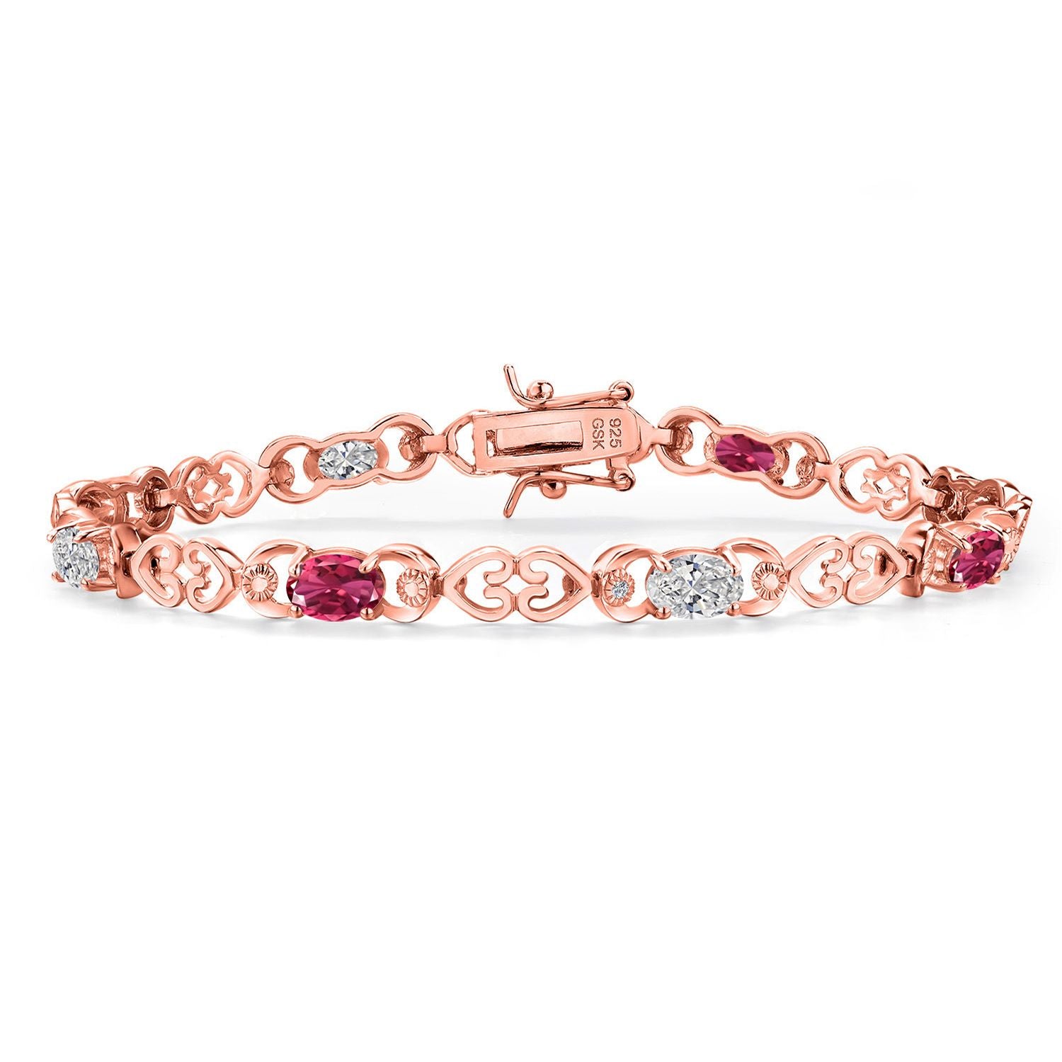 Pink Tourmaline - October_Bracelet in 925 Rose Gold Plated Silver