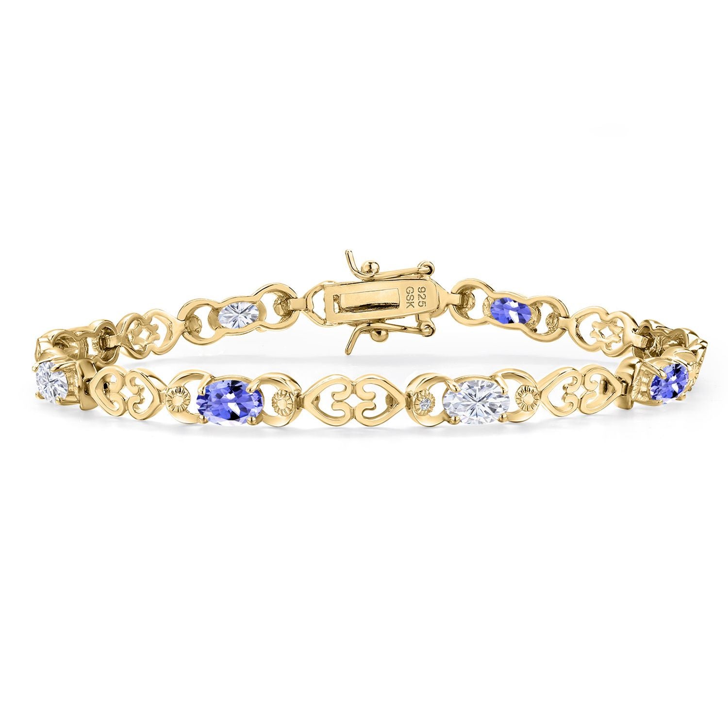 Tanzanite - December_Bracelet in 925 Yellow Gold Plated Silver