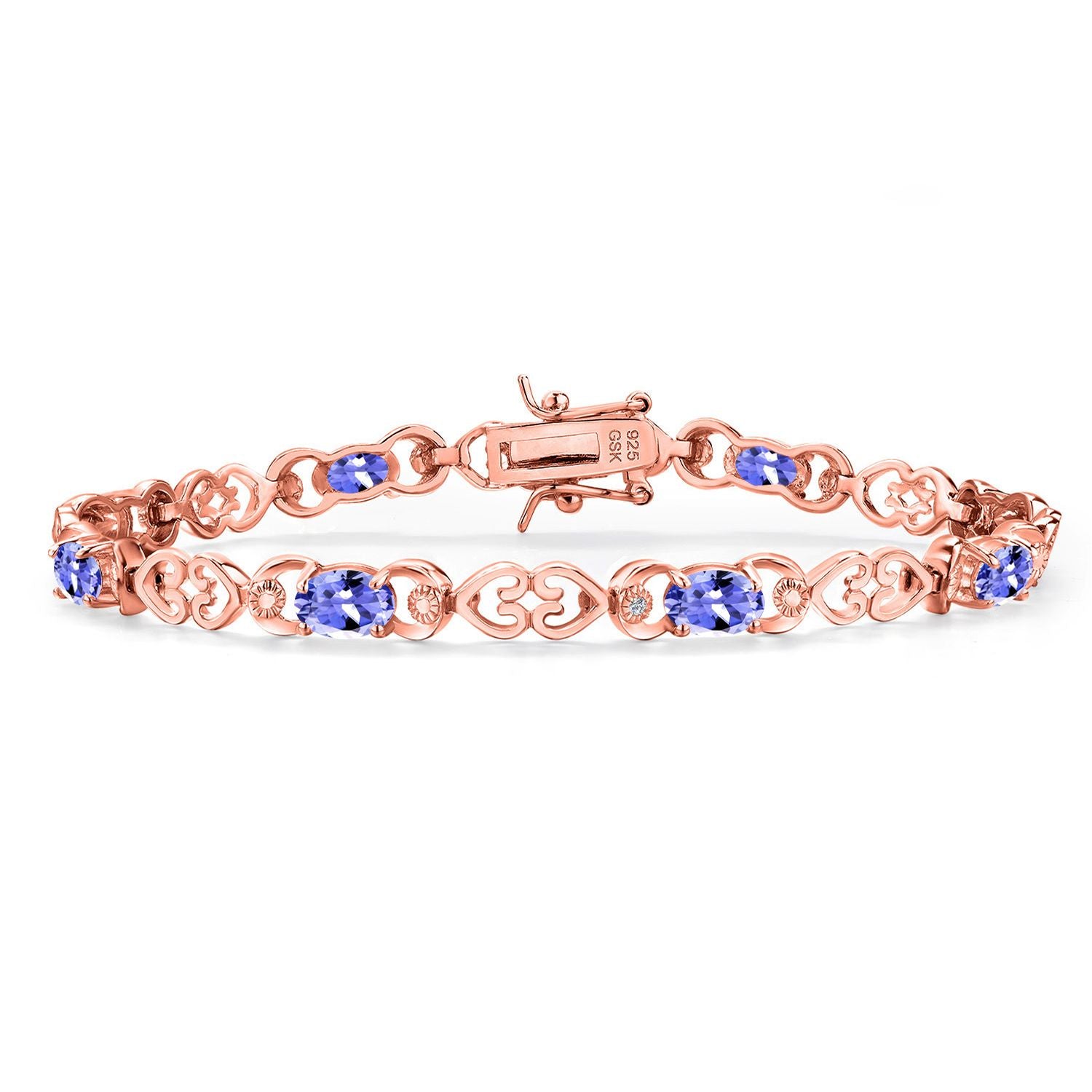 Tanzanite - December_Bracelet in 925 Rose Gold Plated Silver