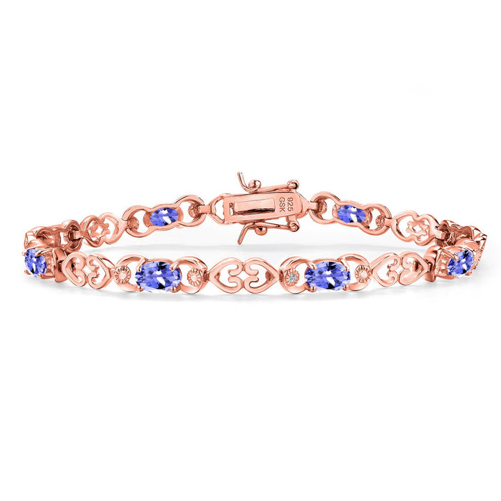 Tanzanite - December_Bracelet in 925 Rose Gold Plated Silver