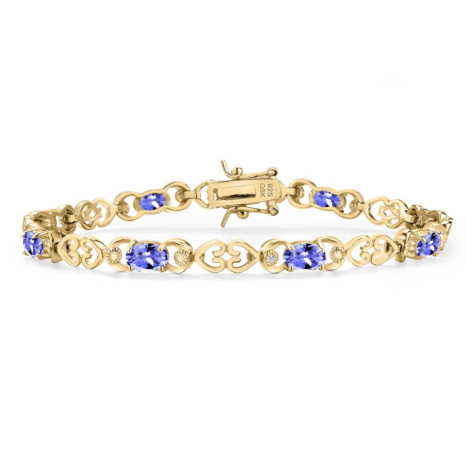 Tanzanite - December_Bracelet in 925 Yellow Gold Plated Silver