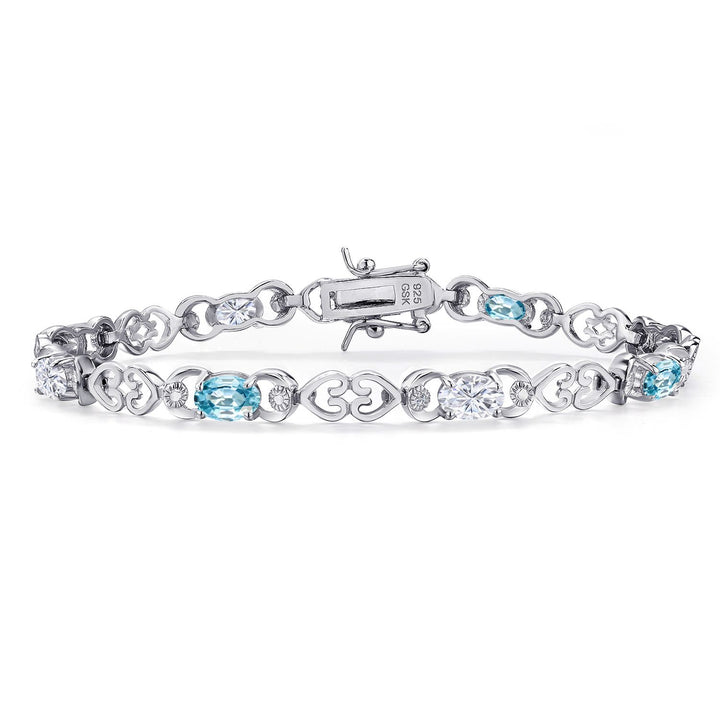 Blue Zircon_Bracelet in 925 Sterling Silver