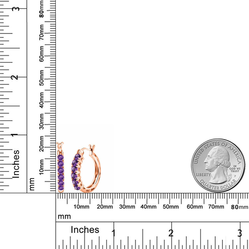 Purple_925 Rose Gold Plated Silver_Earrings in 925 Rose Gold Plated Silver