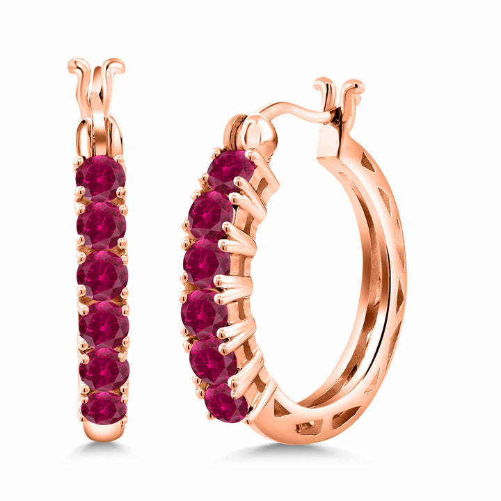Created Ruby_925 Rose Gold Plated Silver_Earrings in 925 Rose Gold Plated Silver