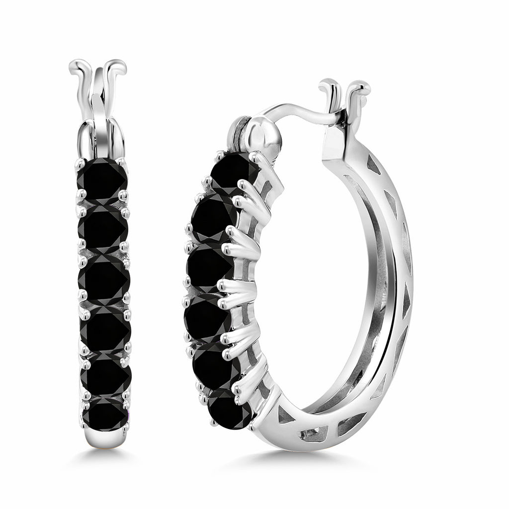 Black Diamond_925 Sterling Silver_Earrings in 925 Sterling Silver