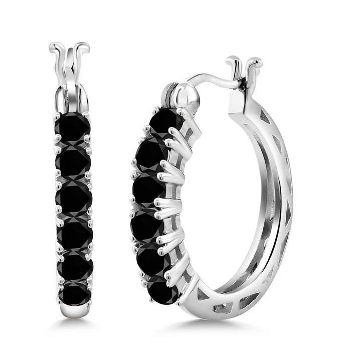 Black Diamond_925 Sterling Silver_Earrings in 925 Sterling Silver