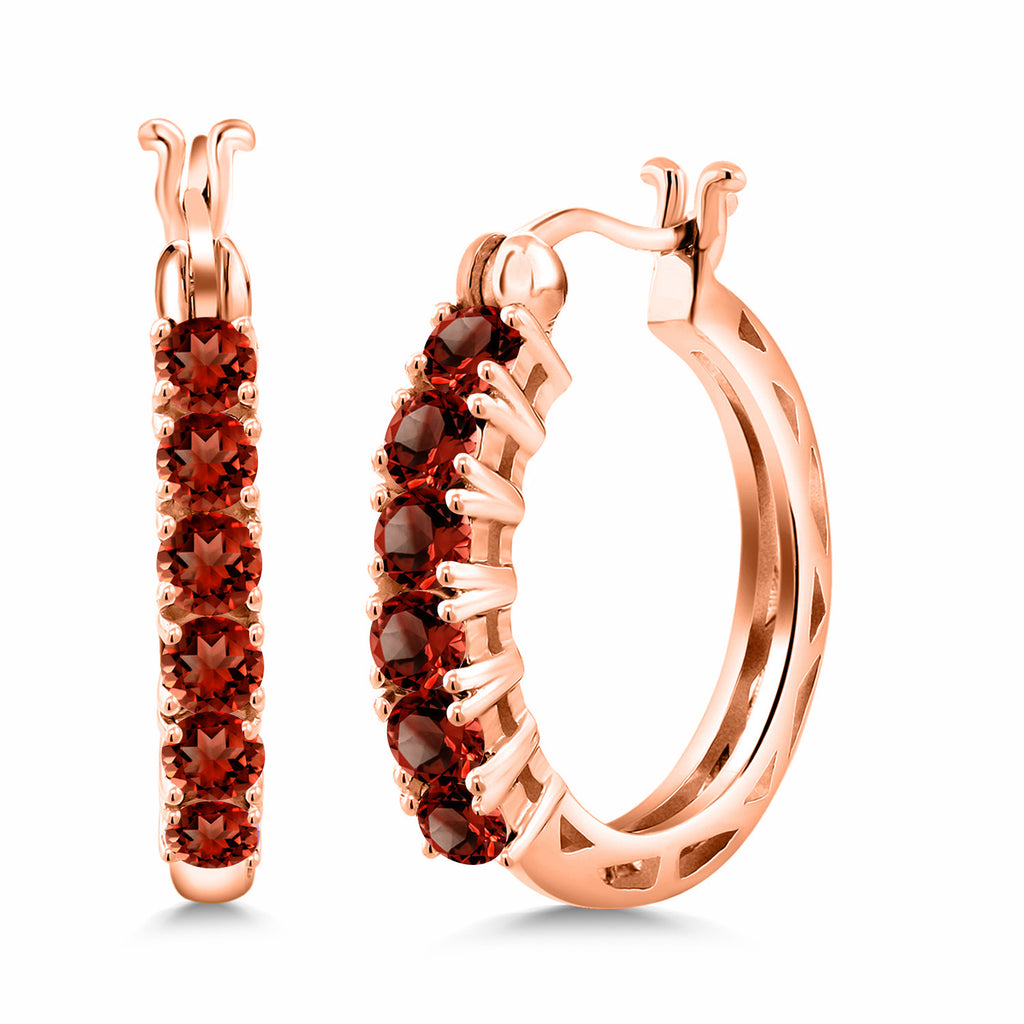 Garnet_925 Rose Gold Plated Silver_Earrings in 925 Rose Gold Plated Silver