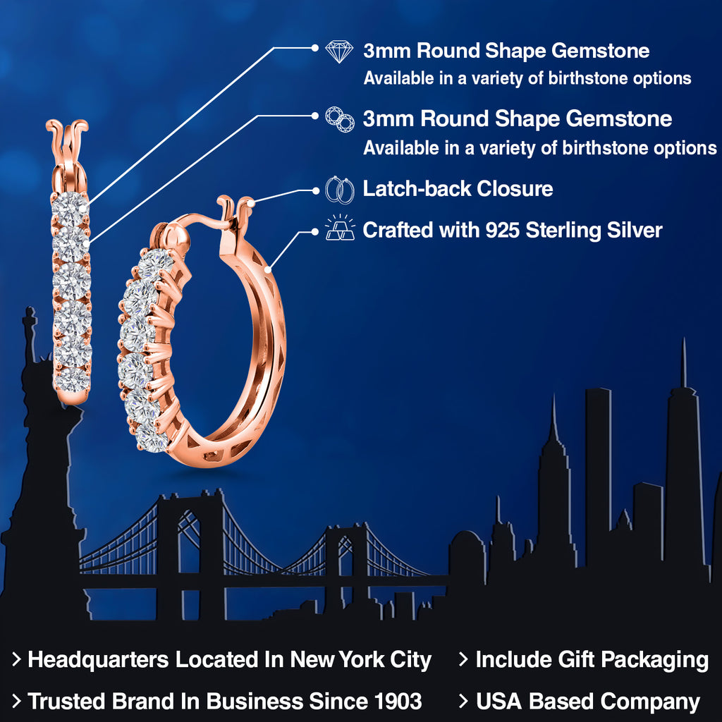 Earrings in 925 Rose Gold Plated Silver