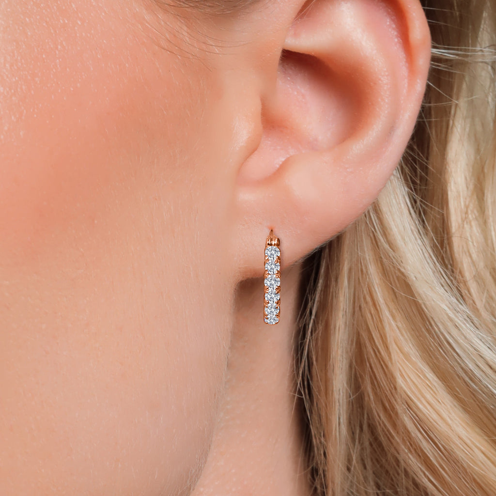 Earrings in 925 Rose Gold Plated Silver