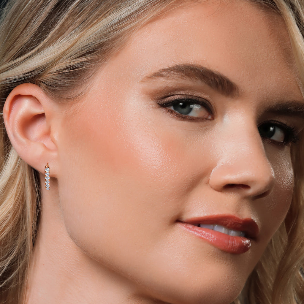 Earrings in 925 Rose Gold Plated Silver