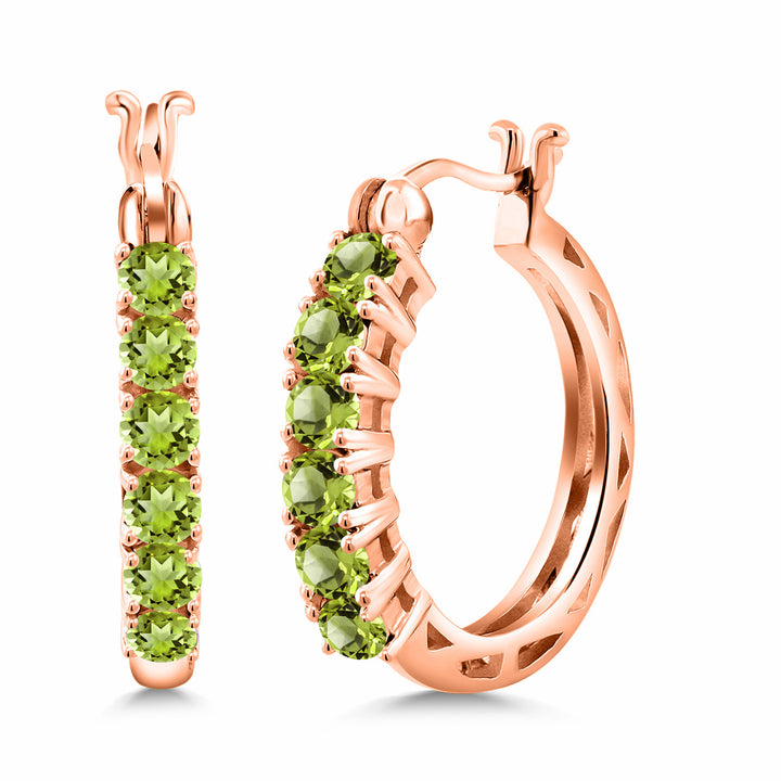 Peridot_925 Rose Gold Plated Silver_Earrings in 925 Rose Gold Plated Silver