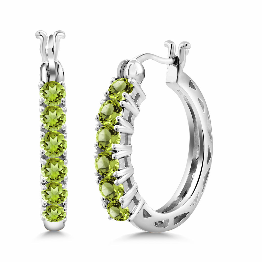 Peridot_925 Sterling Silver_Earrings in 925 Sterling Silver
