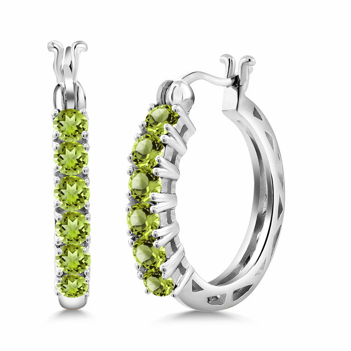 Peridot_925 Sterling Silver_Earrings in 925 Sterling Silver