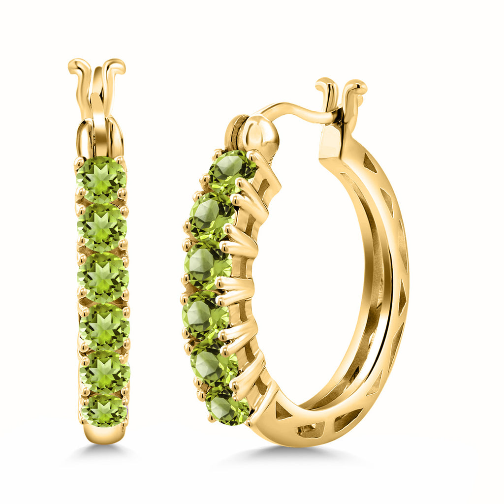 Peridot_925 Yellow Gold Plated Silver_Earrings in 925 Yellow Gold Plated Silver