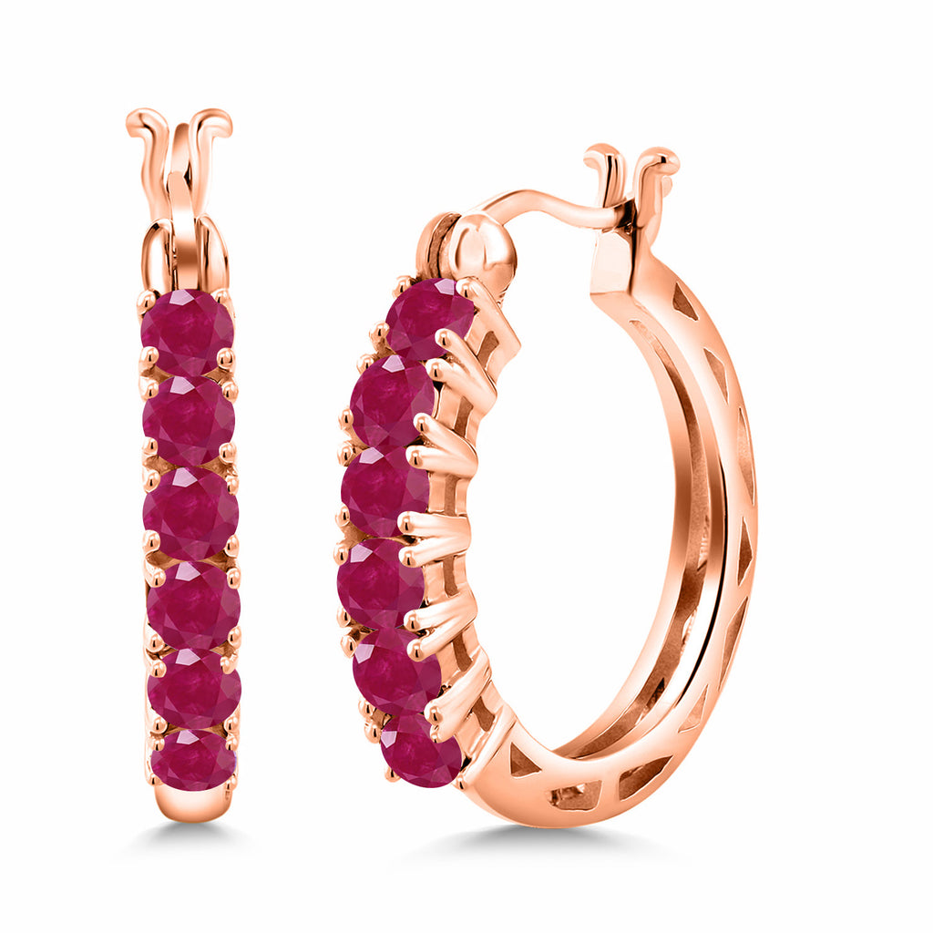 Ruby_925 Rose Gold Plated Silver_Earrings in 925 Rose Gold Plated Silver