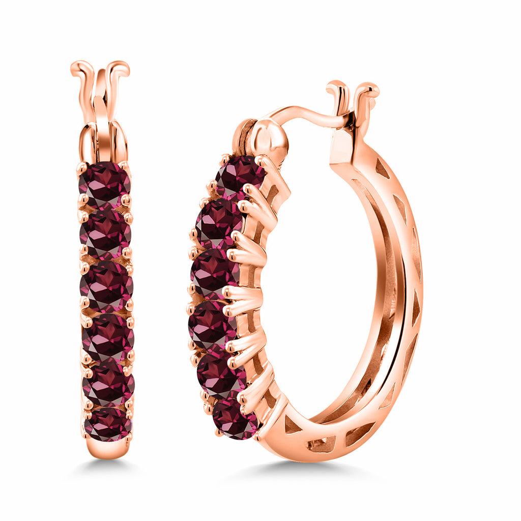 Rhodolite Garnet_925 Rose Gold Plated Silver_Earrings in 925 Rose Gold Plated Silver