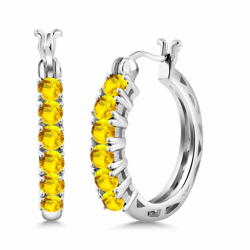 Yellow Sapphire_925 Sterling Silver_Earrings in 925 Sterling Silver