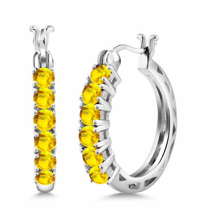 Yellow Sapphire_925 Sterling Silver_Earrings in 925 Sterling Silver