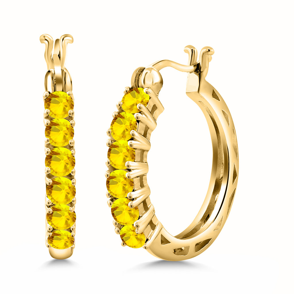 Yellow Sapphire_925 Yellow Gold Plated Silver_Earrings in 925 Yellow Gold Plated Silver