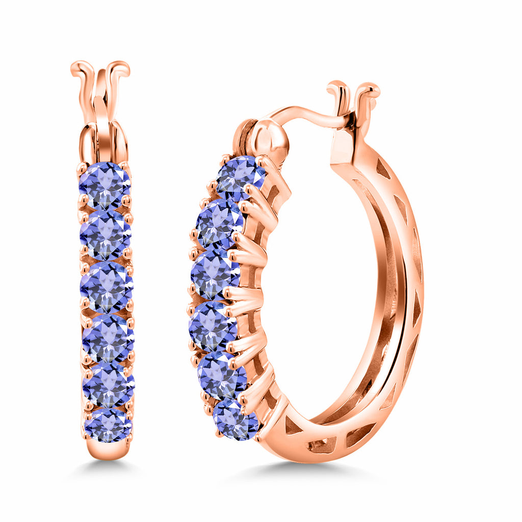 Tanzanite_925 Rose Gold Plated Silver_Earrings in 925 Rose Gold Plated Silver