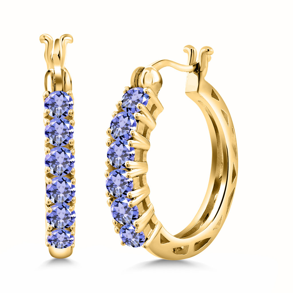 Tanzanite_925 Yellow Gold Plated Silver_Earrings in 925 Yellow Gold Plated Silver
