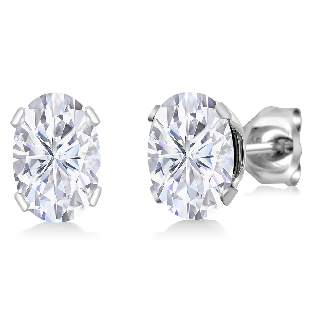 White Moissanite - April_Earrings in 925 Sterling Silver
