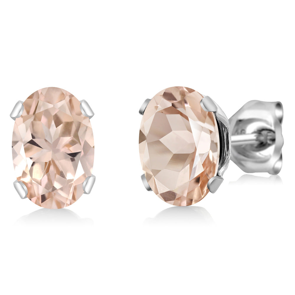 Morganite - October_Earrings in 925 Sterling Silver