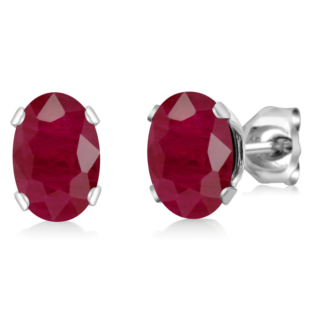 Ruby - July_Earrings in 925 Sterling Silver