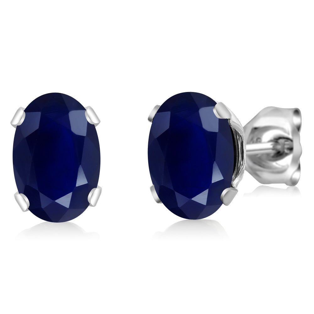Blue Sapphire - September_Earrings in 925 Sterling Silver